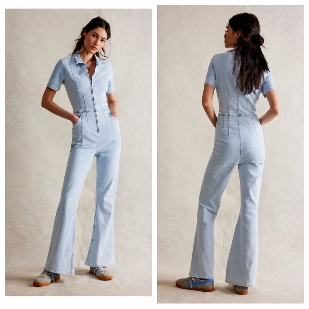 NWT Free People We The Free Jayde Flare Jumpsuit - Picture 6 of 8